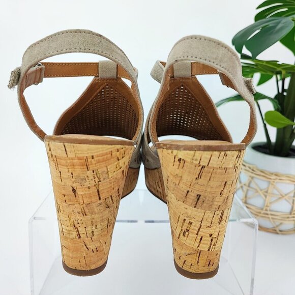 Franco Sarto Women's Canyon Taupe Synthetic Wedge Sandal Size 9M - Picture 3 of 9